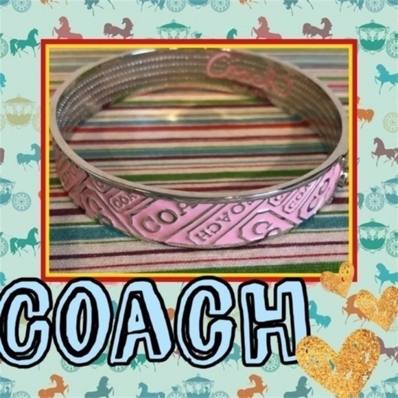 Coach Pink and Silver Bangle Bracelet - Picture 2 of 2